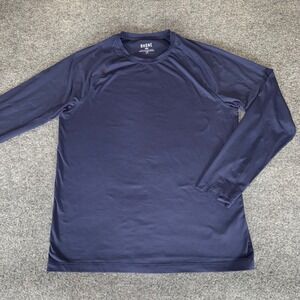 Rhone Reign Mens Shirt Large Blue Long‎ Sleeve Athletic Performance Training Top